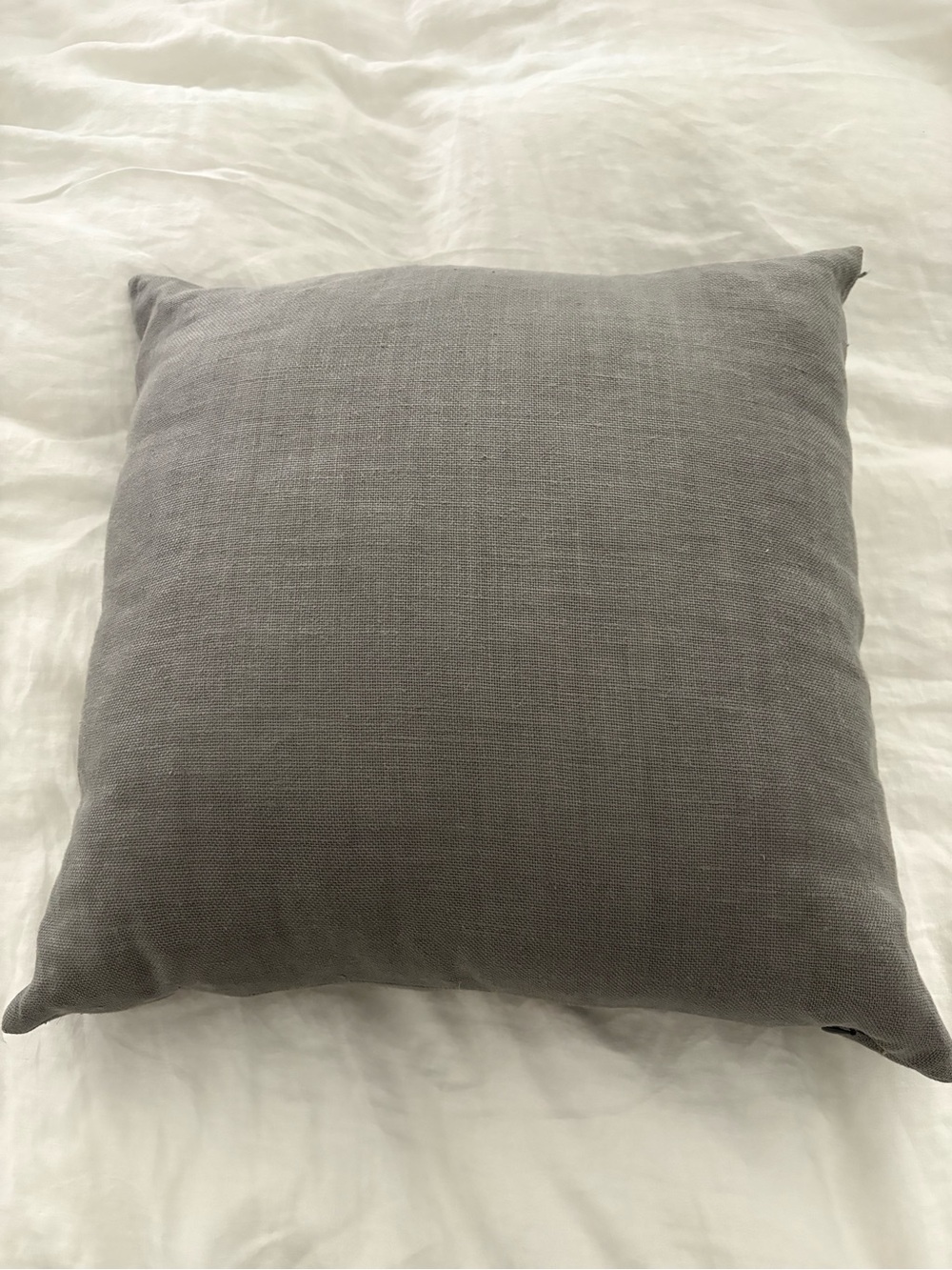 Restoration Hardware Gray Linen Square Decorative Pillow
